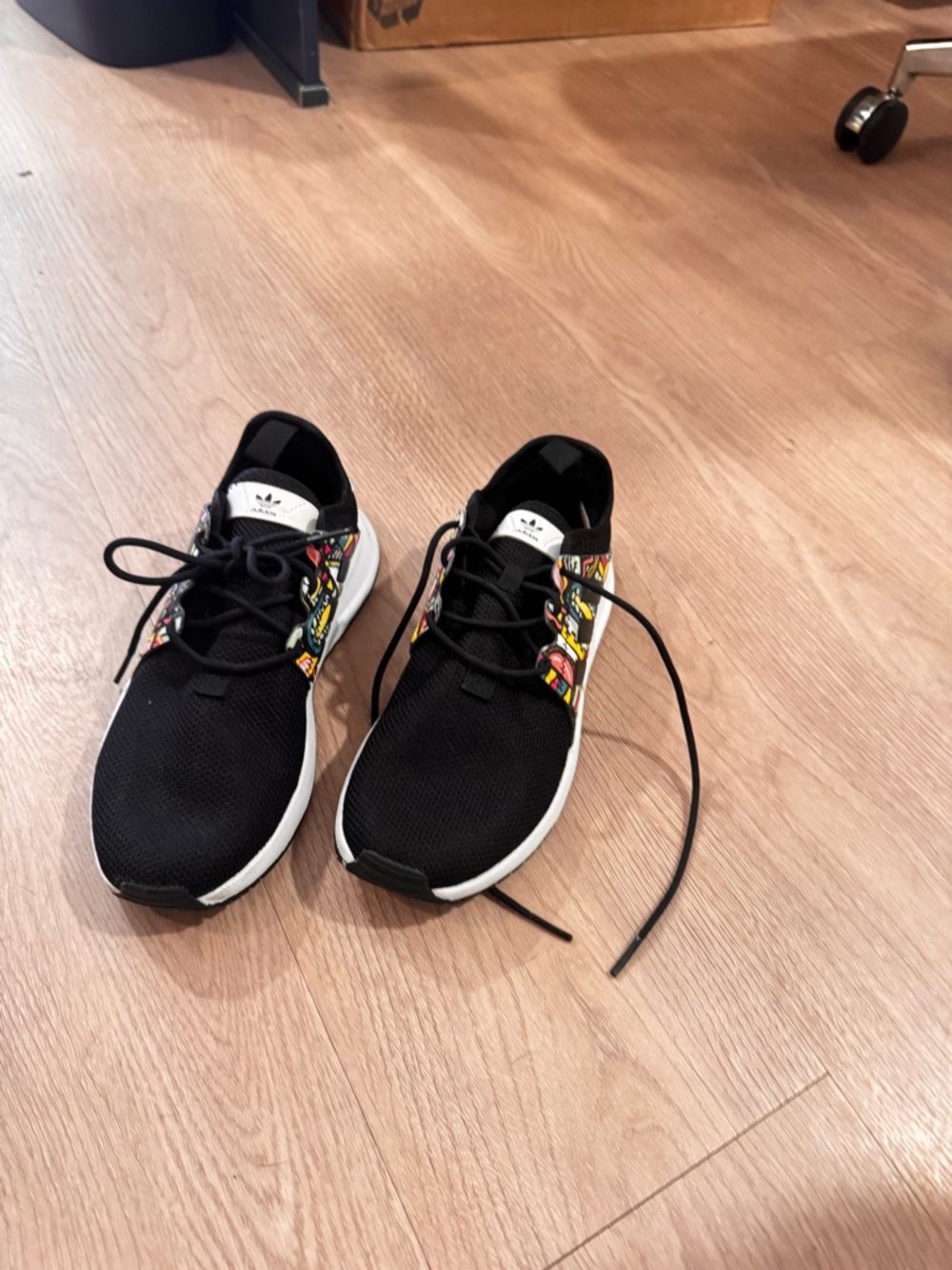adidas  Black Sneakers with Multicolor Side Panels